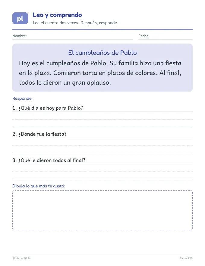 Ficha de sílabas trabadas