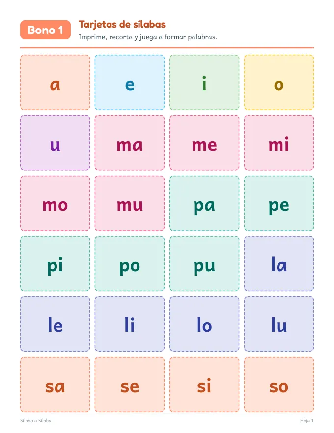 Tarjetas de sílabas